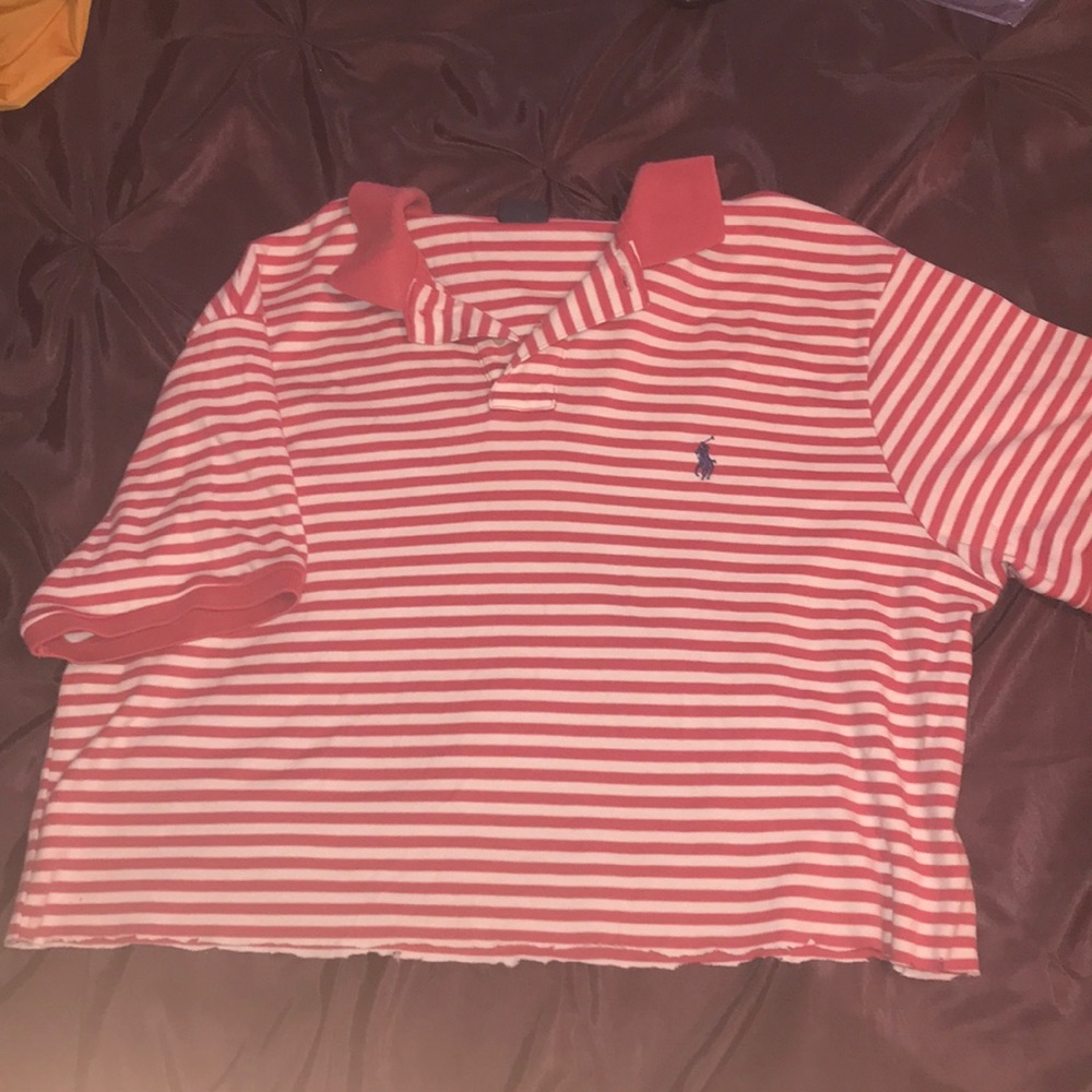 Pink Cropped Polo Shirt